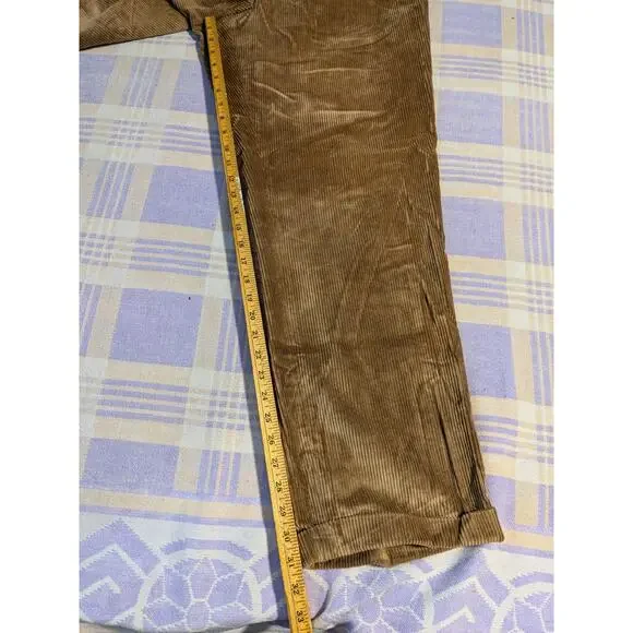 BARBOUR Mens Corduroy Pants Cotton Baggy Loose Straight Leg Wide